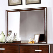 Wooden Beveled Mirror, Brown Cherry