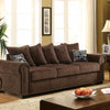 Nail head Trim Chenille Fabric Sofa, Brown