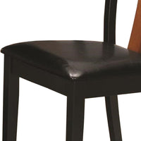 Two-Tone Dining Side Chair, Amber Brown & Black, Set of 2