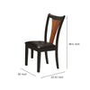 Two-Tone Dining Side Chair, Amber Brown & Black, Set of 2