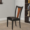 Two-Tone Dining Side Chair, Amber Brown & Black, Set of 2