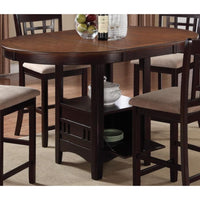 Dual-Tone Counter Height Dining Table With Storage Base, Brown