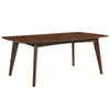 Mid-century Modern Wooden Dining Table, Dark Walnut Brown