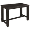 Rectangular Wooden Bar Table with footrest, Black