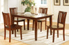 Decorous Rubber Wood 5 Pieces Dining Set In Brown