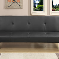Faux Leather Adjustable Couch In Black