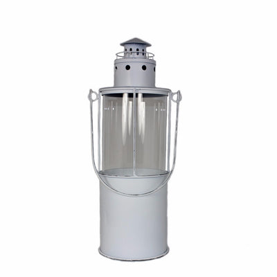 Lighthouse Design Metal Lantern, White