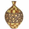 Ceramic-Wood Encrusted Vase, Multicolor