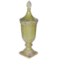 Artistic Ceramic Lidded Jar ,Green