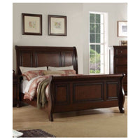 Wooden Queen Bed, Antique Cherry Finish