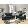 Linen Like Fabric 2 Pieces Sofa set In Dark Gray