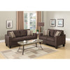 Polyfiber 2 Pieces Sofa Set With Accent Pillows Brown