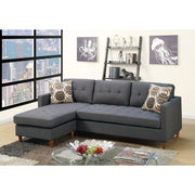 Polyfiber 2 Pieces Sectional With Pillows In Gray