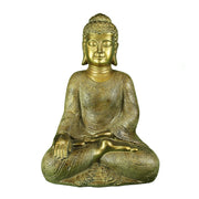 Polyresin Sitting And Meditating Buddha Figurine, Gold