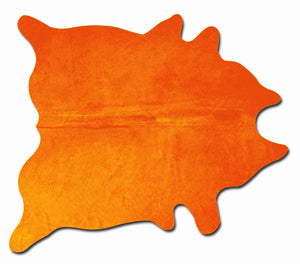 72" x 84" Orange, Cowhide - Rug