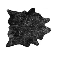 7' X 5' X 6' Black And Silver Cowhide Area Rug