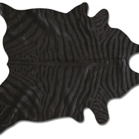 6' X 7' Cowhide Rug - Zebra Black On Black