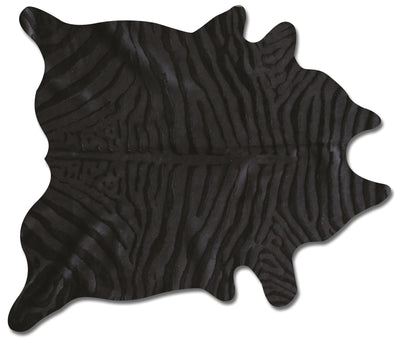 6' X 7' Cowhide Rug - Zebra Black On Black