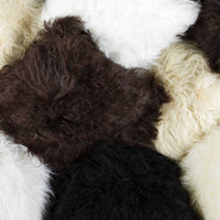 18" X 18" X 5" Black Sheepskin Pillow