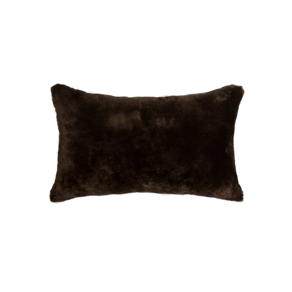 12" X 20" X 5" Chocolate Sheepskin Pillow