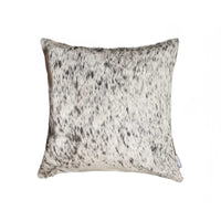 18" x 18" x 5" Salt And Pepper Gray And White Cowhide Pillow