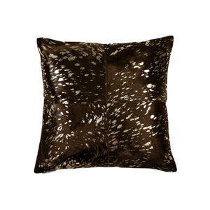 18" x 18" x 5" Gold And Chocolate Quattro Pillow