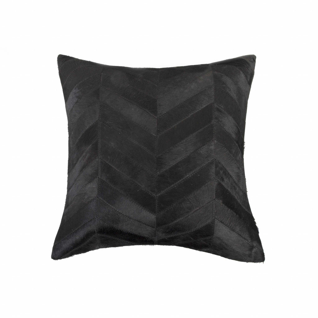 18" x 18" x 5" Black And Natural Pillow