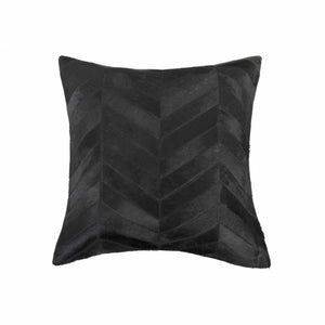 18" x 18" x 5" Black And Natural Pillow