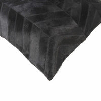 18" x 18" x 5" Black And Natural Pillow