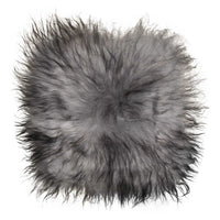 15" x 15" x 2" Metallic Silver, Sheepskin, Square - Chair Pad