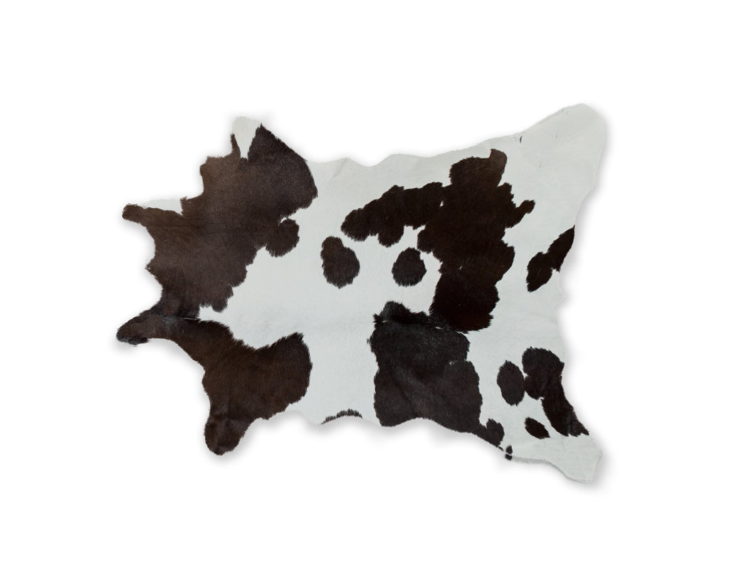 2' X 3' Chocolate And White Calfskin Area Rug