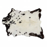 2" x 3" White And Black Calfskin - Area Rug