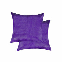 18" x 18" x 5" Purple Cowhide Pillow 2 Pack