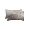 12" x 20" x 5" Gray Cowhide Pillow 2 Pack