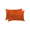 12" x 20" x 5" Orange Cowhide Pillow 2 Pack