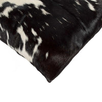 12" x 20" x 5" Black And White Cowhide Pillow 2 Pack