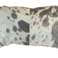 Set of 2 Gray And White Natural Cowhide Pillows