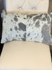 Set of 2 Gray And White Natural Cowhide Pillows