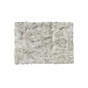 3' X 5' Gradient Gray Rectangular Faux Fur Area Rug