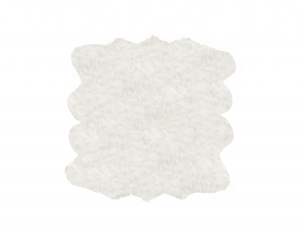 72" x 72" x 1.5" Off White Octo Faux Sheepskin - Area Rug