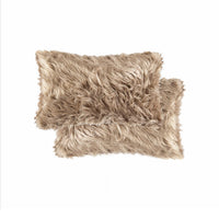 12" X 20" Tan Faux 2-Pack Pillow