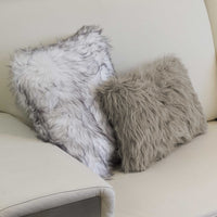 12" X 20" Gray Faux 2-Pack Pillow