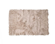 2' X 3' Taupe Acrylic Plush Faux Sheepskin Area Rug