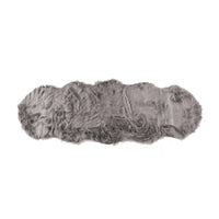 2' X 6' Gray Sheepskin Double Area Rug