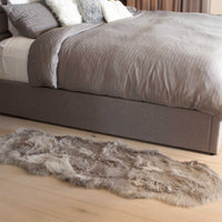 2' X 6' Gray Sheepskin Double Area Rug