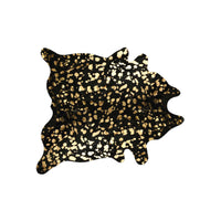 60" x 84" Black And Gold Cowhide - Area Rug