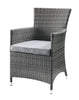 24" X 24" X 35" 3Pc Gray Fabric And Wicker Patio Bistro Set