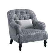 34" X 37" X 37" Gray Patterned Fabric Chair