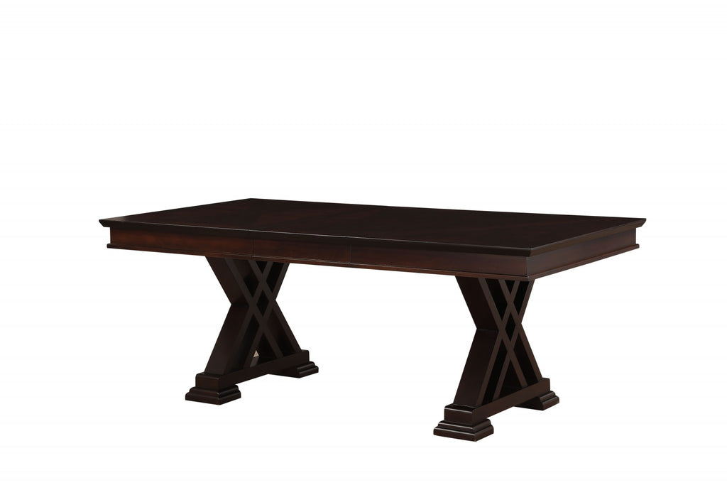 60" Espresso Solid Wood Dining Table