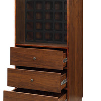 Wine Cabinet In Walnut - Mdf